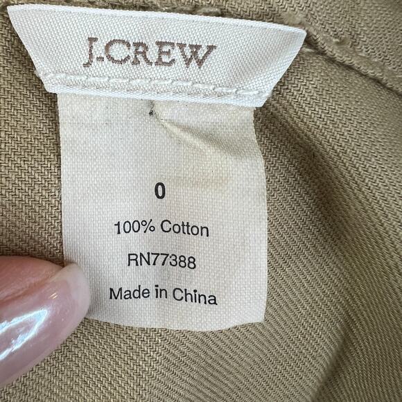 J Crew Tuxedo Plaid Front Pleated Button Down Shirt Blouse Mustard Brown 0 XS - Picture 7 of 9